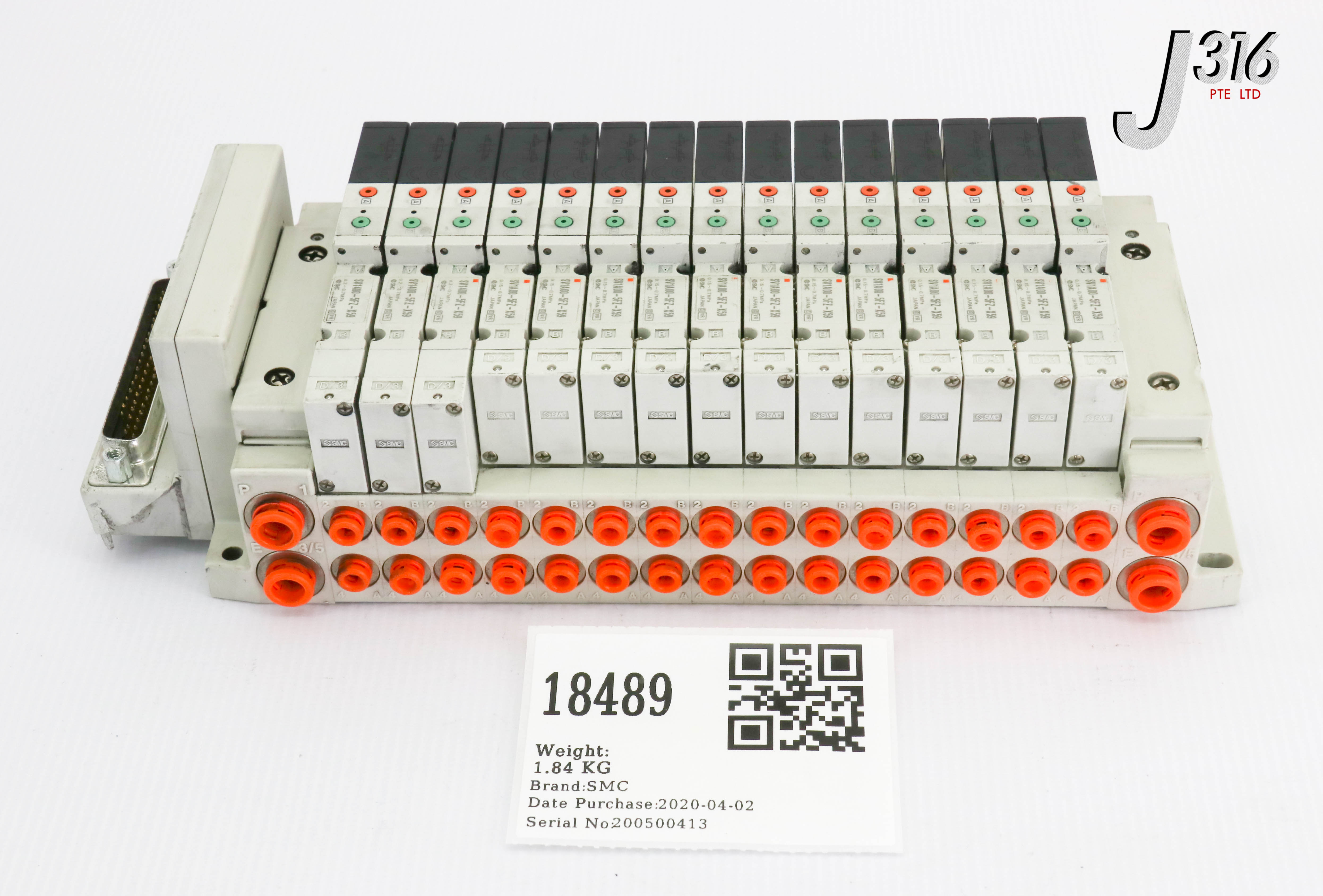 専用 2 18489 SMC 15-SLOT MANIFOLD ASSY W/ 15 VALVES, AMAT 0190-54291